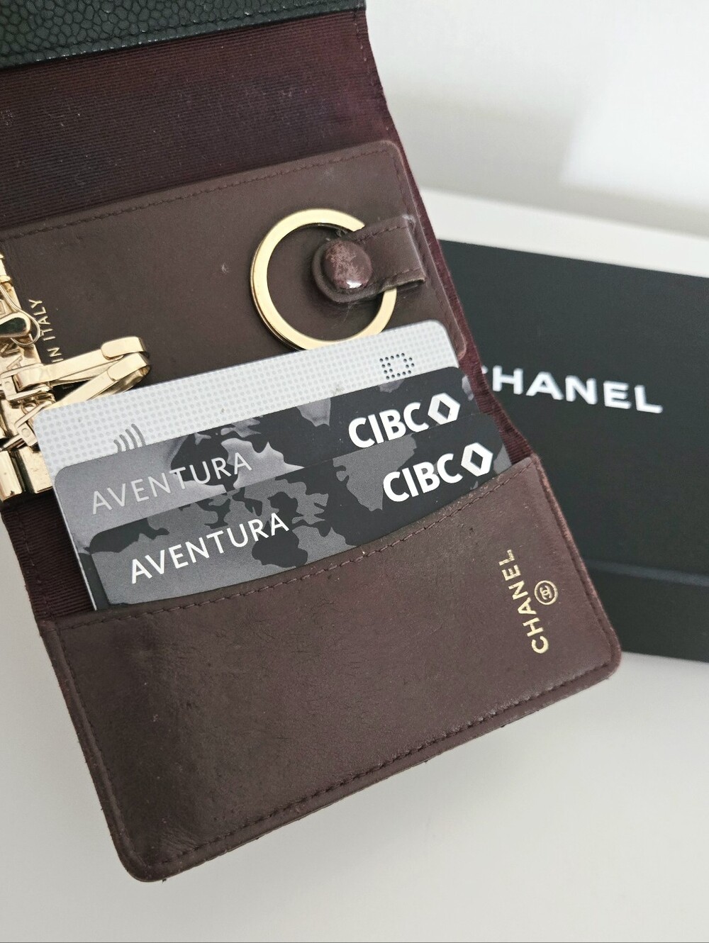 Authentic CHANEL Matelasse Quilted Classic Flap Key Card Holder Wallet Set - Picture 11 of 16